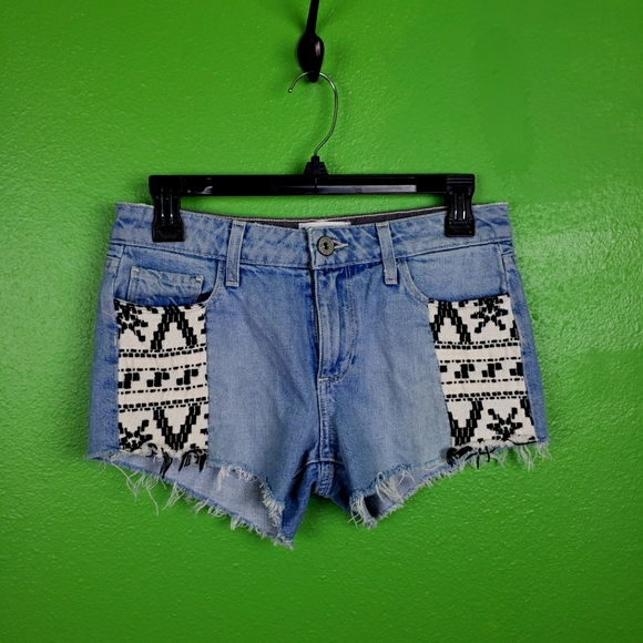 Paige geometric design patch Kiera shorts size 25 - Picture 1 of 8